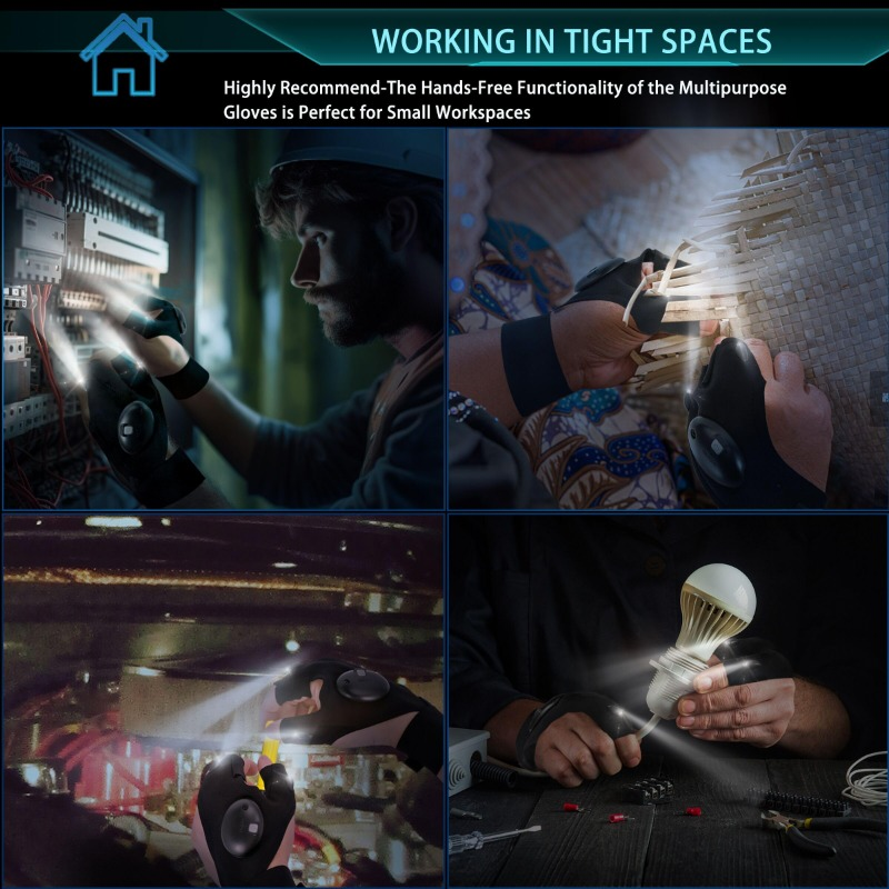 🔥HOT SALE NOW 49% OFF🔥Hands-Free LED Half Finger Gloves